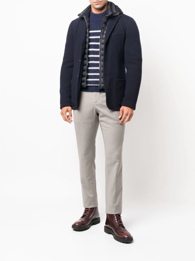 Moorer Padded Wool Jacket In Blau