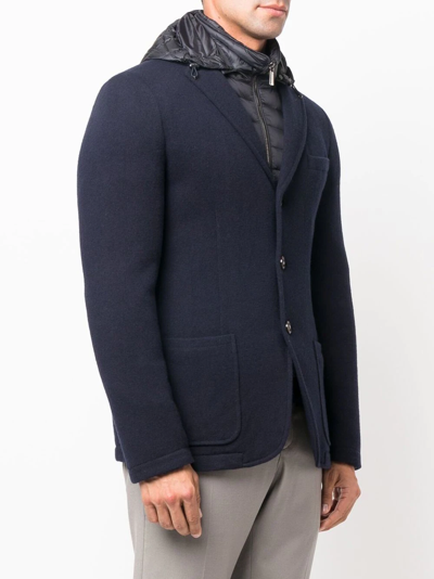 Moorer Padded Wool Jacket In Blau