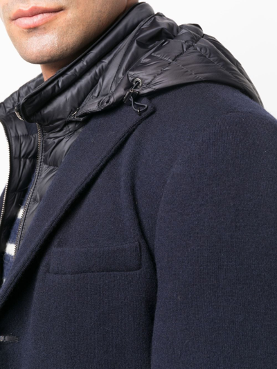 Moorer Padded Wool Jacket In Blau