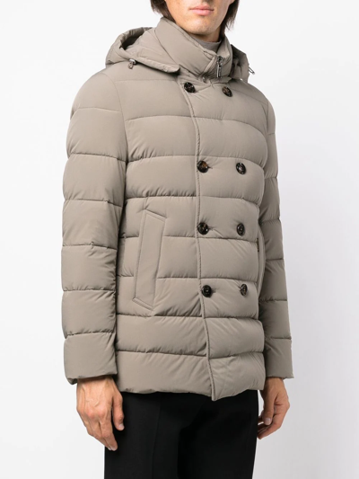 Shop Moorer Long-sleeve Padded Down Jacket In Grau