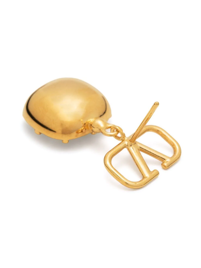 Shop Valentino Vlogo Crystal-embellished Earrings In Gold