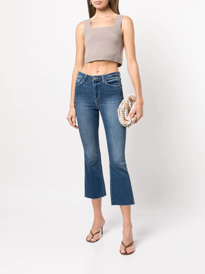 Shop L Agence High-rise Kendra Cropped Jeans In Blue