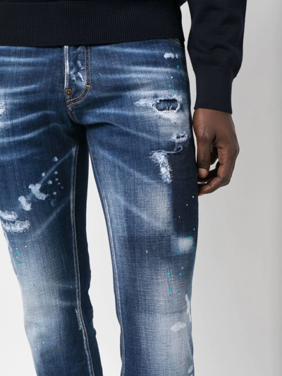 Shop Dsquared2 Tiffany Distressed Skinny Jeans In Blau