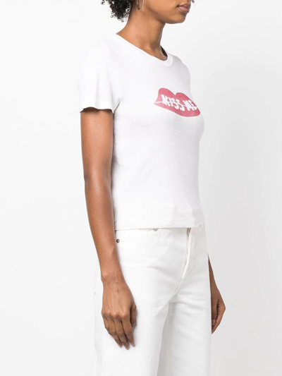 Shop Re/done Slogan-print Short-sleeve T-shirt In Weiss