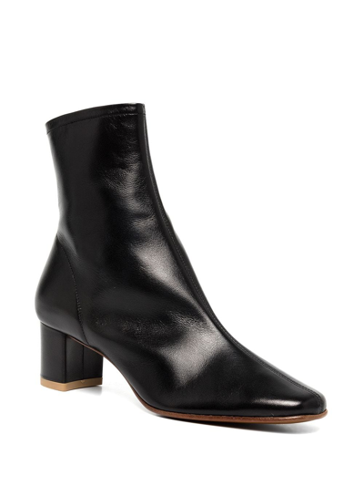 By Far Sofia 65mm Leather Ankle Boots In Black