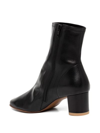 By Far Sofia 65mm Leather Ankle Boots In Black