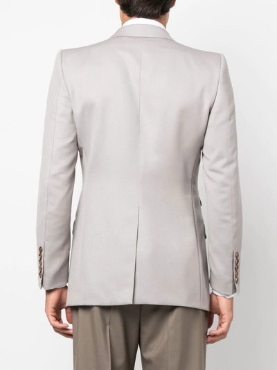 Shop Gucci Single-breasted Wool Blazer In Grau