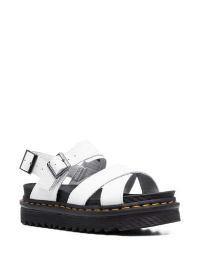 Shop Dr. Martens' Voss Ii Leather Sandals In Weiss