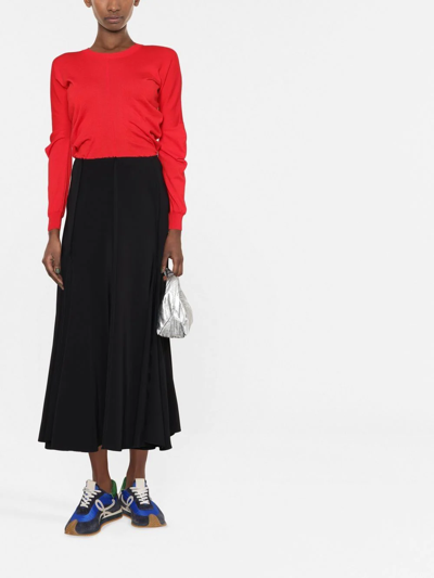 Shop Marni Seam-detailed Asymmetric Skirt In Schwarz