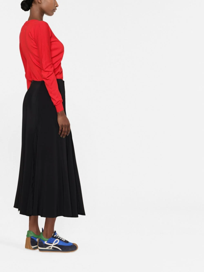 Shop Marni Seam-detailed Asymmetric Skirt In Schwarz