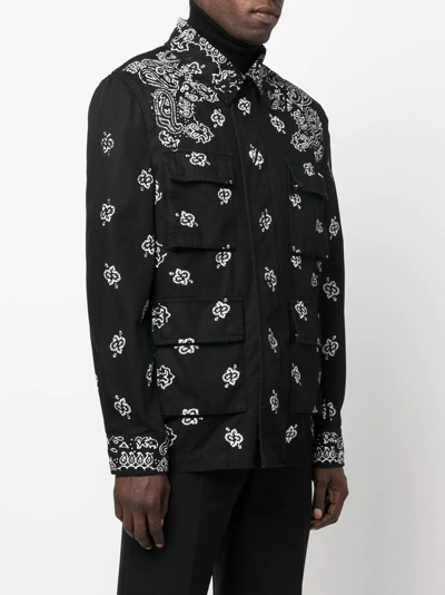Shop Amiri Paisley-print Shirt Jacket In Schwarz