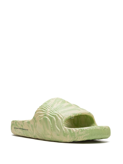 Adidas Originals Adidas Adilette 22 Slides 'magic Lime Desert Sand' In Nude
