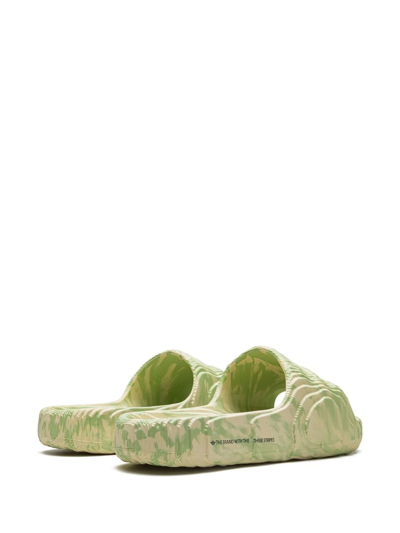 Adidas Originals Adidas Adilette 22 Slides 'magic Lime Desert Sand' In Nude