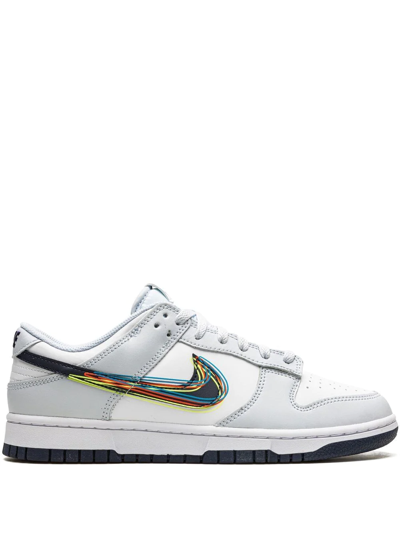 Shop Nike Dunk Low "3d Swoosh" Sneakers In Weiss