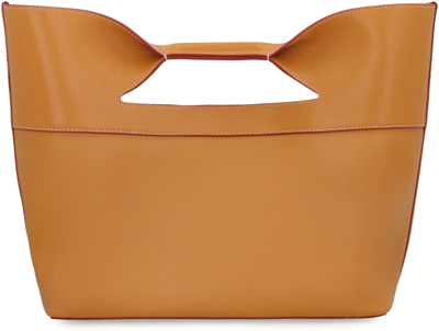 Shop Alexander Mcqueen The Bow Leather Bag In Brown