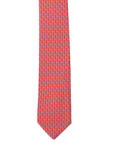 Shop Ferragamo Salvatore Silk Tie In Rosso