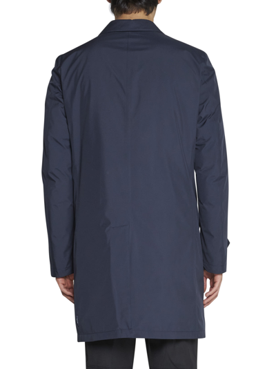 Shop Herno Laminar Coat In Blu Navy