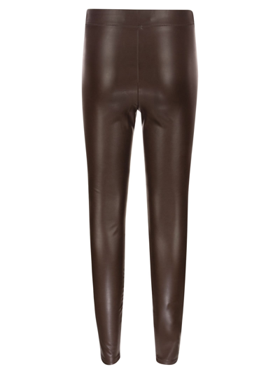 Shop Michael Kors Faux Leather Stretch Leggings In Brown