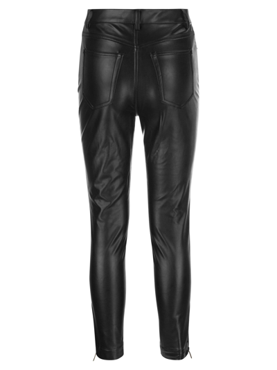 Shop Michael Kors Faux Leather 5-pocket Trousers In Black