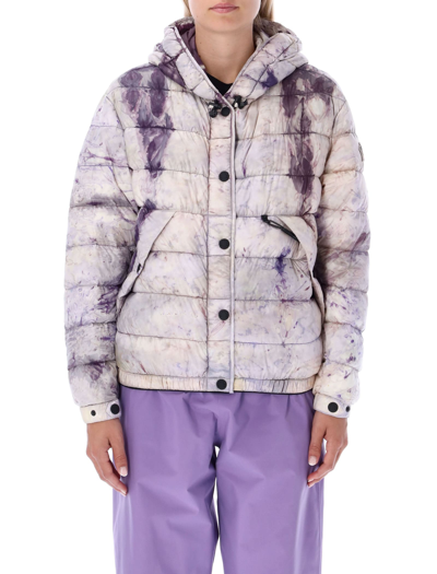 Shop Moncler Rives Short Down Jacket In Lilac Tie&dye
