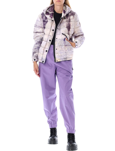 Shop Moncler Rives Short Down Jacket In Lilac Tie&dye