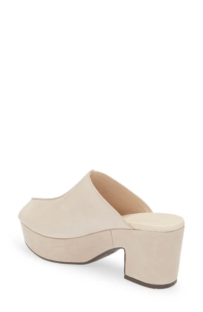 Chocolat Blu Platform Slide Sandal In Ivory Leather