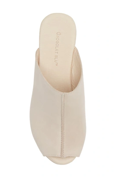 Chocolat Blu Platform Slide Sandal In Ivory Leather