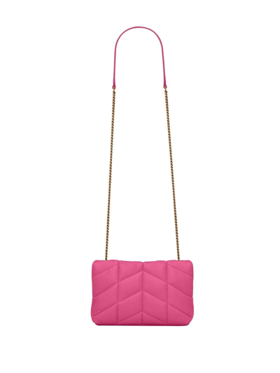 Shop Saint Laurent Mini Puffy Shoulder Bag In Rosa