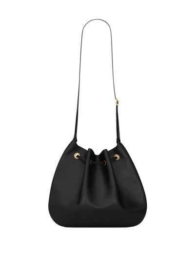 Shop Saint Laurent Large Paris Vii Bucket Shoulder Bag In Black
