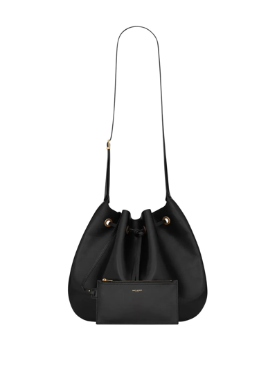 Shop Saint Laurent Large Paris Vii Bucket Shoulder Bag In Black