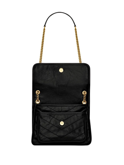 Shop Saint Laurent Niki Logo-letter Shoulder Bag In Schwarz