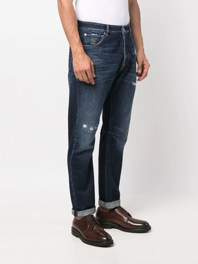Shop Brunello Cucinelli Low-rise Straight-leg Jeans In Blue