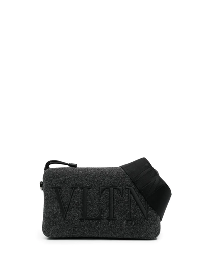 Shop Valentino Vltn Shoulder Bag In Grau