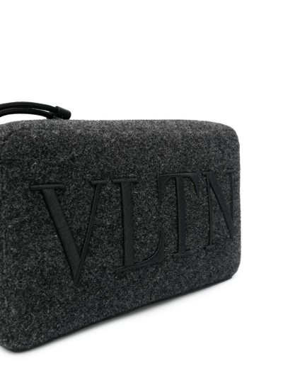 Shop Valentino Vltn Shoulder Bag In Grau