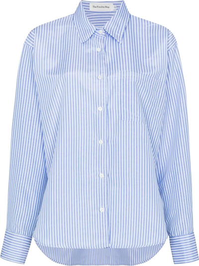 Shop The Frankie Shop Georgia Striped Cotton Shirt In Blue