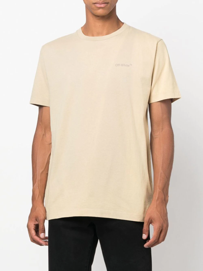 Off-white Logo-print Short-sleeve T-shirt In Nude