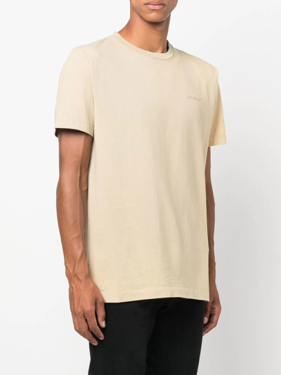 Off-white Logo-print Short-sleeve T-shirt In Nude