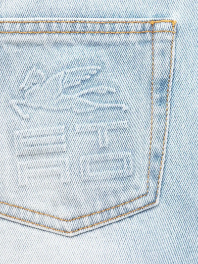Shop Etro Logo-embossed Straight-leg Jeans In Blau