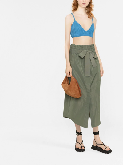 Shop Patou High-waisted Knot-detail Skirt In Grün