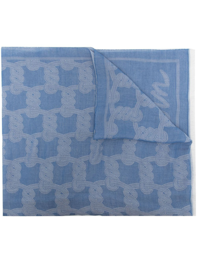 Shop Lanvin Jacquard-print Scarf In Blau