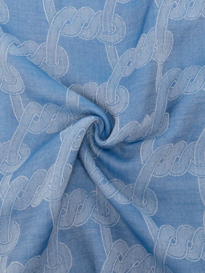 Shop Lanvin Jacquard-print Scarf In Blau