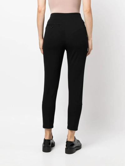 Shop Aspesi Slim-fit High-waisted Trousers In Schwarz