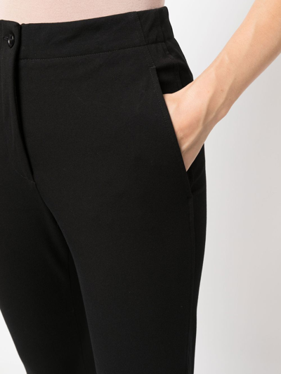 Shop Aspesi Slim-fit High-waisted Trousers In Schwarz
