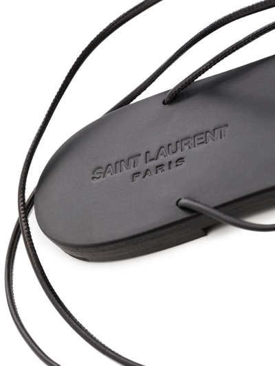 Shop Saint Laurent Heart-plaque Sandals In Black