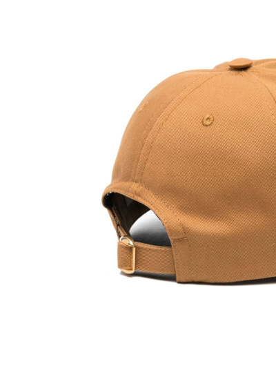 Valentino Vlogo Cotton Baseball Cap In Brown