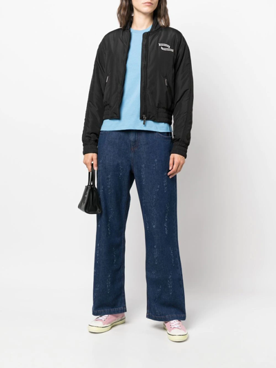 Opening Ceremony Logo-patch Bomber Jacket In Schwarz