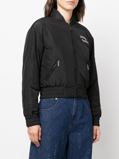 Opening Ceremony Logo-patch Bomber Jacket In Schwarz
