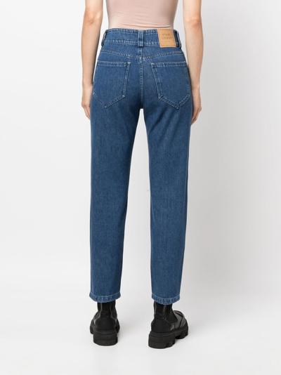 Shop Opening Ceremony Embroidered Logo-patch Cigarette Jeans In Blau