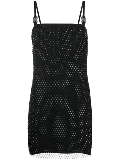 Alyx Crystal-embellished Mesh Mini Dress In Schwarz