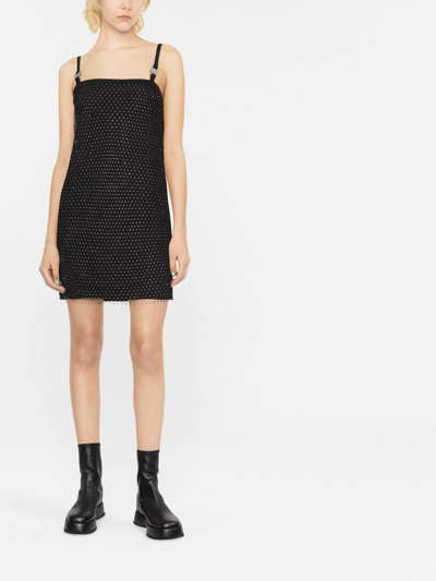 Alyx Crystal-embellished Mesh Mini Dress In Schwarz